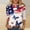 A White, variant on Plus Size Blouses for Women, 4th of July Crewneck 3/4 Sleeve Independent Day Graphic Tees Red Size 5XL