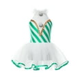 thumbnail image 4 of ZDHoor Girls Miss Santa Christmas Candy Cane Costume Sequins Ballet Leotard Tutu Dress Dance Costume Green-C 14, 4 of 7
