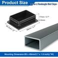 thumbnail image 2 of Uxcell 8 Pcs 2 3/4 x 2 Inch Tapones de extremo de tubo rectangular para postes de metal, patas de silla, mesas, estanterías, negro, 2 of 6