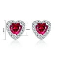 thumbnail image 2 of Devuggo 925 Sterling Silver Heart Pendant Necklace Simulated Ruby Stud Earrings Jewelry Set for Women, 2 of 9