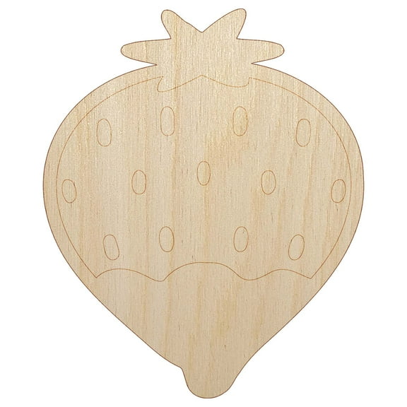 Cute and Delicious Chocolate Covered Strawberry Wood Shape Unfinished Piece Cutout Craft DIY Projects - 4.70 Inch Size - 1/8 Inch Thick