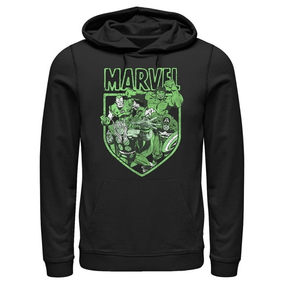 Men's Marvel Avengers Shield  Pull Over Hoodie Black Medium