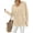 Apricot, variant on Womens Fall Long Sleeve Zip Up Cardigan Sweaters Casual Loose Collared Ribbed Knit Tops Jackets Thumb Hole