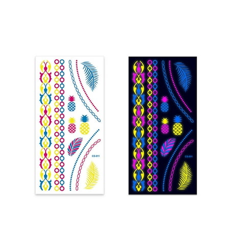 

RunJia Savings Clearance Fluorescent Flower Arm Stickers Face Stickers Feather Arm Stickers