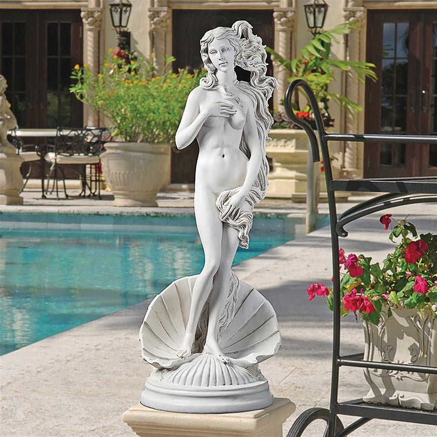 Design Toscano Birth of Venus Greek Goddess Statue, 23 Inch, Polyresin,  Antique Stone