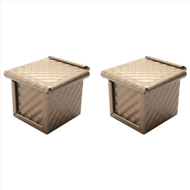 4 Moldes para Pan Cuadrados con Tapa, Molde para Tostadas, Molde para Pan Pullman con Tapa, Mini Caja para Tostadas en Forma de Cubo de Agua Antiadherente