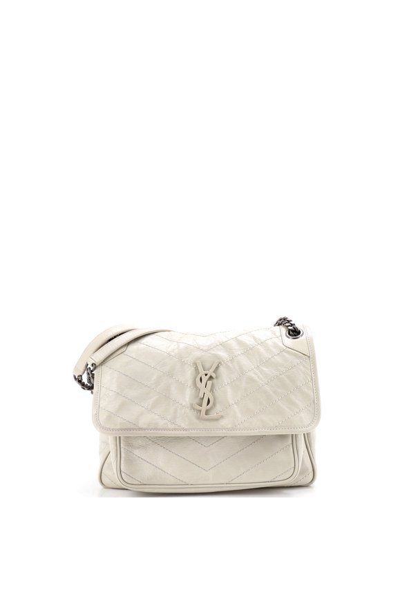 Pre-Owned Niki Chain Flap Bag Matelasse Chevron Leather Medium By Rebag