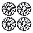 thumbnail image 1 of Unique Bargains 4Pcs R15 /15 Inch Universal Wheel Rim Hub Cover Wheel Hub Caps Black Silver Tone, 1 of 8