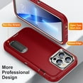 thumbnail image 2 of TECH CIRCLE for Apple iPhone 16 Case, Anti-Drop Hybrid Heavy Duty Protective Phone Cover Shockproof Rugged Military Bumper Tough Kickstand Cover for Apple iPhone 16 6.1" 2024,Red+Black, 2 of 8