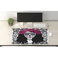 thumbnail image 2 of Sugar Skull Computer Mouse Pad, Girl Dia De Los Muertos Traditional Art Print Colorful Woman Design, Rectangle Non-Slip Rubber Mousepad X-Large, 35" x 15" Gaming Size, Black White Pink, by Ambesonne, 2 of 2