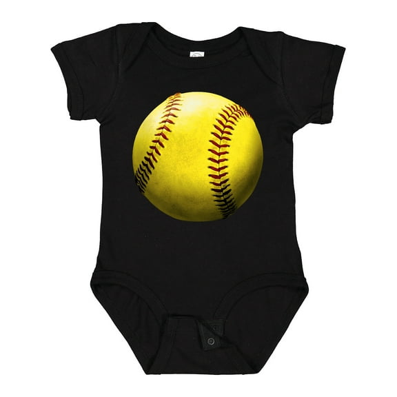 Inktastic Yellow Softball Boys or Girls Baby Bodysuit