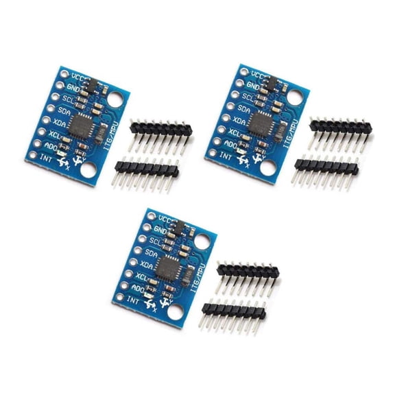 3pcs GY-521 MPU-6050 MPU6050 3 Axis Accelerometer Gyroscope Module 6 DOF 6-axis Accelerometer Gyroscope Sensor Module 16 Bit AD Converter Data Output IIC I2C for Arduino