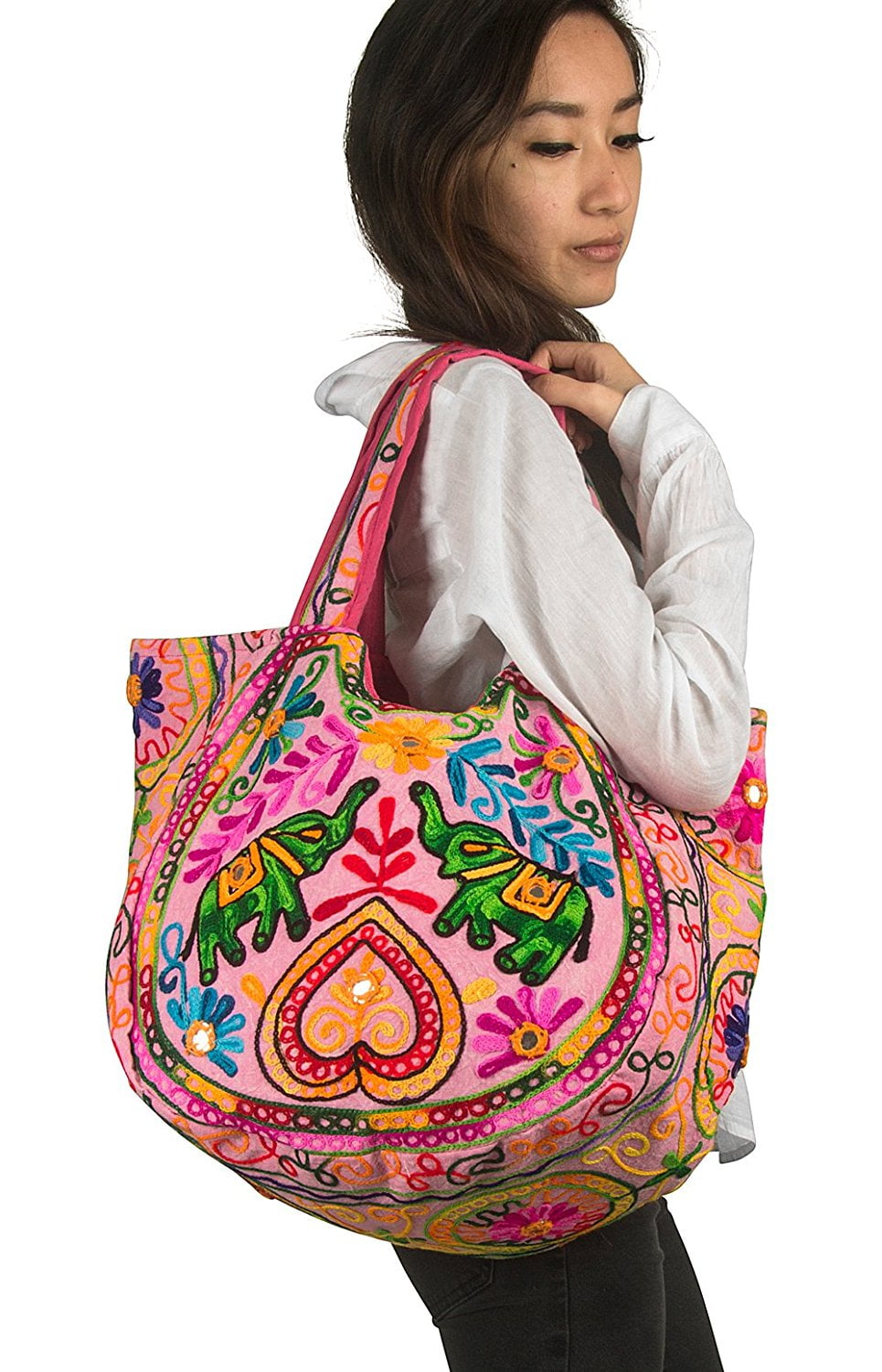 Ladies Hippie Boho Ethnic Backpack Floral Elephant Design Rucksack Outdoor Bag 