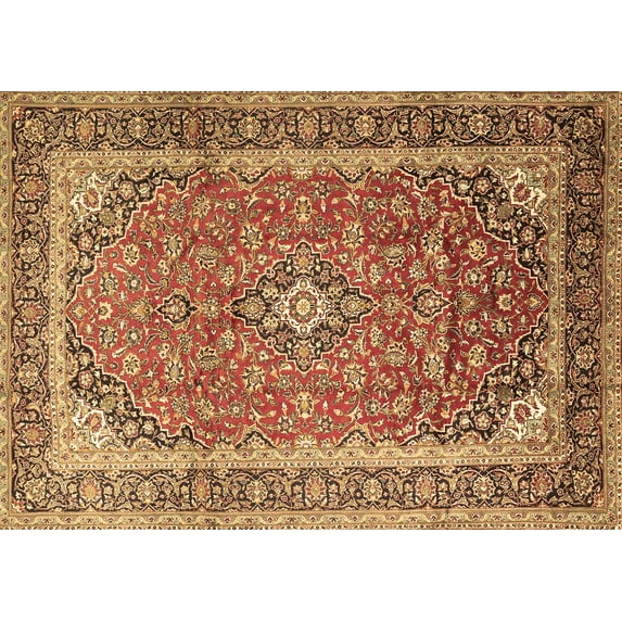 Ahgly Company Indoor Rectangle Medallion Brown Traditional Area Rugs, 2' x 4'
