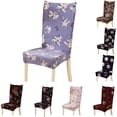 thumbnail image 3 of Protector de asiento de silla de taburete de hotel floral elástico combinado extraíble para todas las estaciones Eigraketly JJ16126-04, 3 of 6
