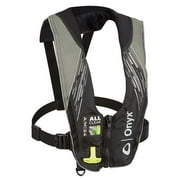 Onyx Outdoor  A & M-24 Series All Clear Automatic, Manual Inflatable Life Jacket, Grey - Adult