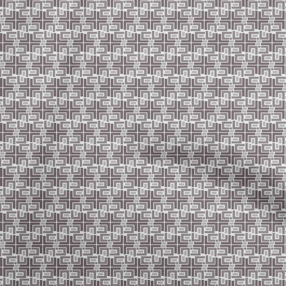 oneOone Cotton Cambric Gray Fabric Geometric Fabric For Sewing Printed Craft Fabric By The Yard 56 Inch Wide