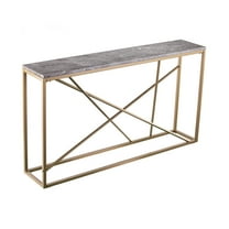 SEI Furniture Arendal 52" Faux Marble Top Console Table in Gold and Gray