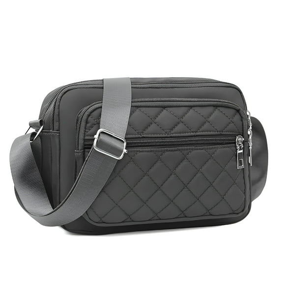 GASTROPOD Crossbody Bags for Women Quilted Nylon Travel Shoulder Purse,Black