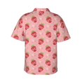thumbnail image 3 of Uemuo Strawberries Printed Regular Fit Short Sleeve Casual Hawaiian Shirt for Men,Aloha shirt,Tropical shirt,Floral print shirt,Vacation Beach shirt-3X-Large, 3 of 9
