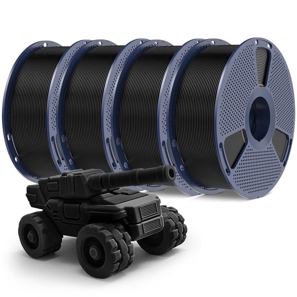 Filamento para impresora 3D SUNLU PETG de 1,75 mm, 4 kg, negro, paquete de 4