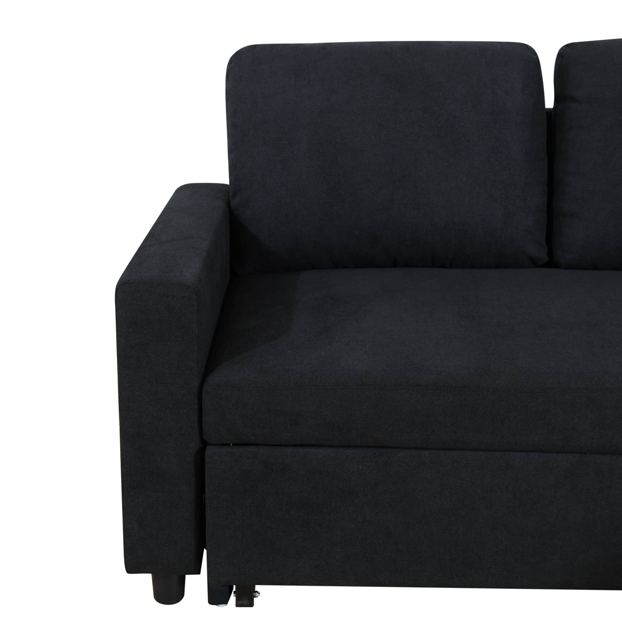 MAYEERTY Black Flannelette 2-Piece Couch - Living Room Sofabed