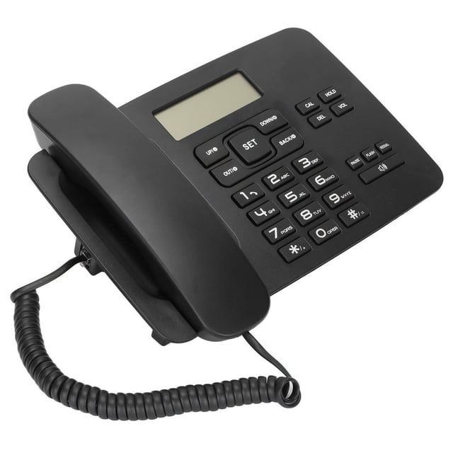 LOVEVER Wired Landline Phone Redial Function Home Corded Telephone Black Caller ID With Answering Machine For Hotel Black