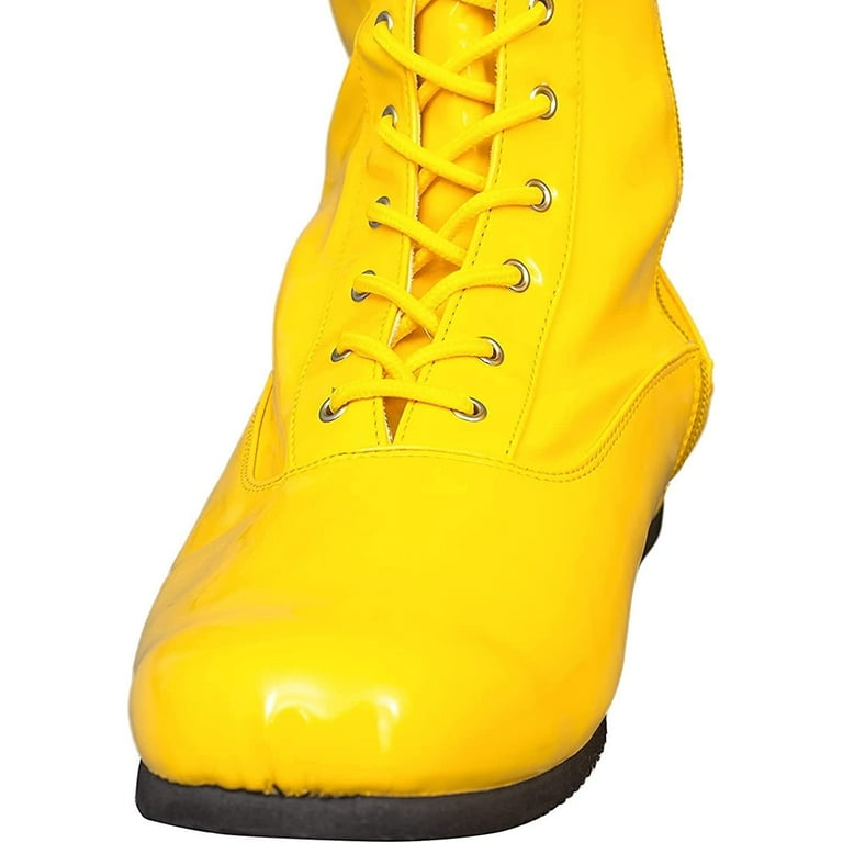 Pro Wrestling Lace up Costume Boots with Matching Wristbands Yellow us Footwear Size System Adult Men Alpha Medium Small Walmart