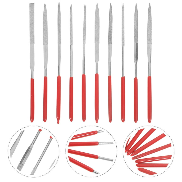 LEXSOMEO 10 Pcs Metal File Set Multipurpose Small File Set