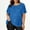 Blue, variant on Plus Size Tops for Women Trendy Casual Orange Short Sleeve Solid Dressy Blouses Womens Tank Tops XXXXL