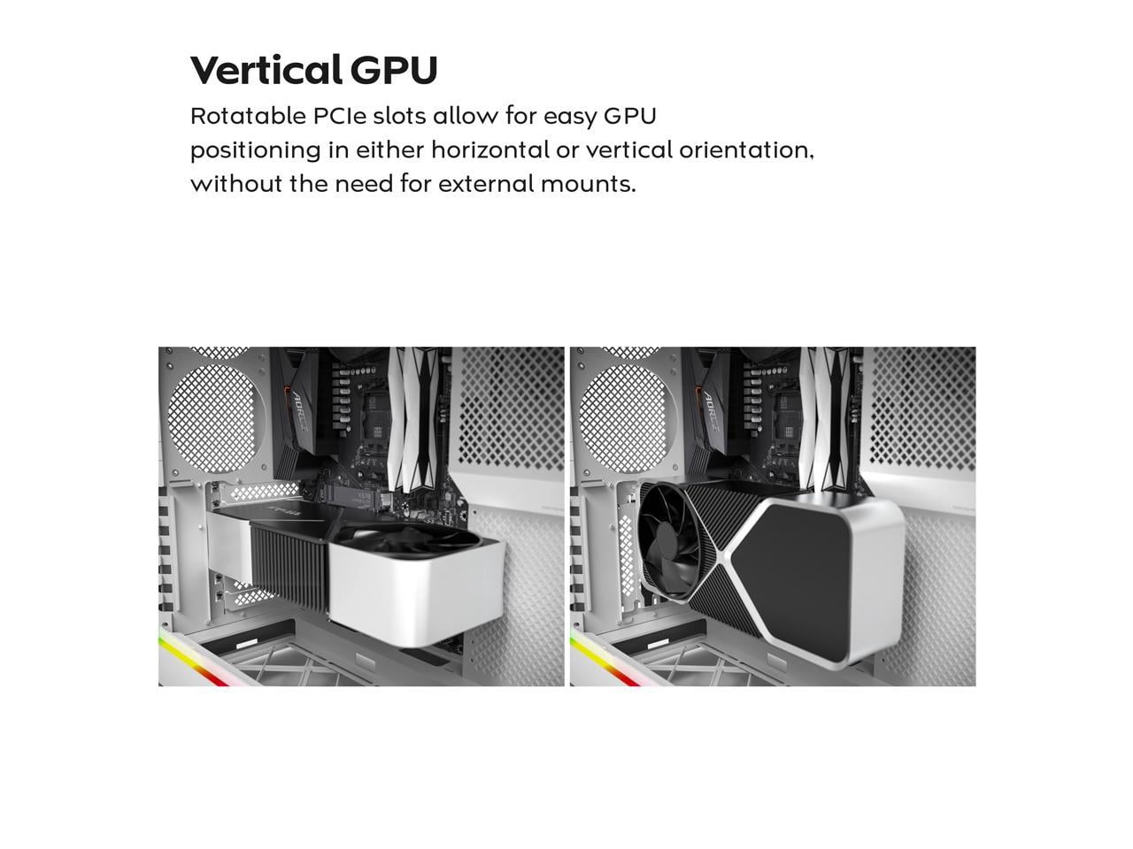 MONTECH HS01, ATX Mid-Tower PC Case, Gaming PC, High-Airflow, Reversible Layout, Mesh Front Panel, Sink-in Design, Toolless Panels, White