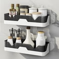 thumbnail image 2 of 2 / Set Estante champú Organizador de baño Cesta Orificio de drenaje Gris Sunnimix Rack de almacenamiento de montaje en pared, 2 of 8