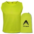 thumbnail image 2 of Athllete DURAMESH Set of 12 - Youth Scrimmage Vests/Pinnies/Team Practice Jerseys with Free Carry Bag (Neon Yellow, Medium), 2 of 5
