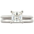 thumbnail image 3 of Arista 1.50 ct Square Swarovski Diamond Solitaire Women's Bridal Set in Sterling Silver, 3 of 3