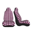 thumbnail image 4 of Car Seat Covers Are Protected From Dust And Spillage And Elastic Straps Are Easy To Install For Easy Car Suv Truck Delivery Magenta Houndstooth_3 1, 4 of 8