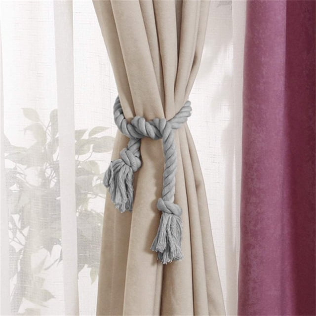 Bovemsi Clearance 2 Pieces Natural Cotton Curtain Rope Tiebacks Handmade Curtain Decorative Holdbacks Rural Style Drapery Tieback