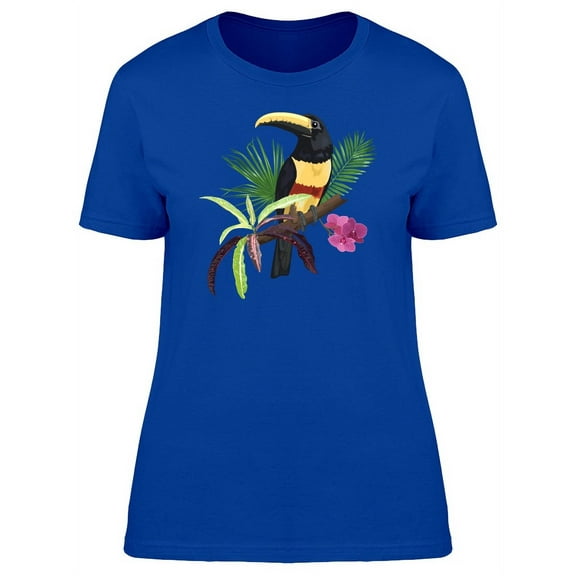 Black Toucan On Tropical Branch T-Shirt Women -Image by Shutterstock, Female x-Large