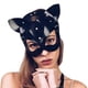 thumbnail image 3 of Women Cats Mask Half Face Cats Mask Leather Cats Ears Mask Cosplay Costume Accessory, 3 of 5