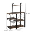 thumbnail image 3 of Lowestbest 35.5" Stand Storage Cart, Rack 4-Tier Kitchen Utility, Rack Microwave Stand Rolling Kitchen Storage, Spice Rack Organizer Workstation with 10 Hooks, Black, 3 of 8