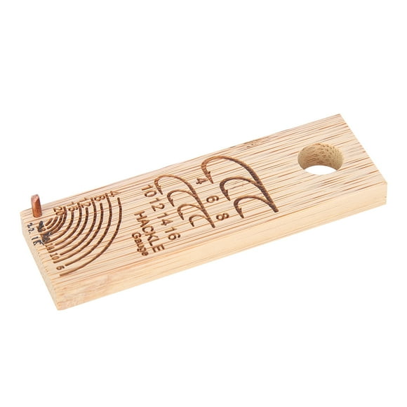 Lightweight Fish Hook Ruler, Wooden Fish Hook Measuring Ruler, Fishing Tool Accessory for Measuring Fish Hook Size