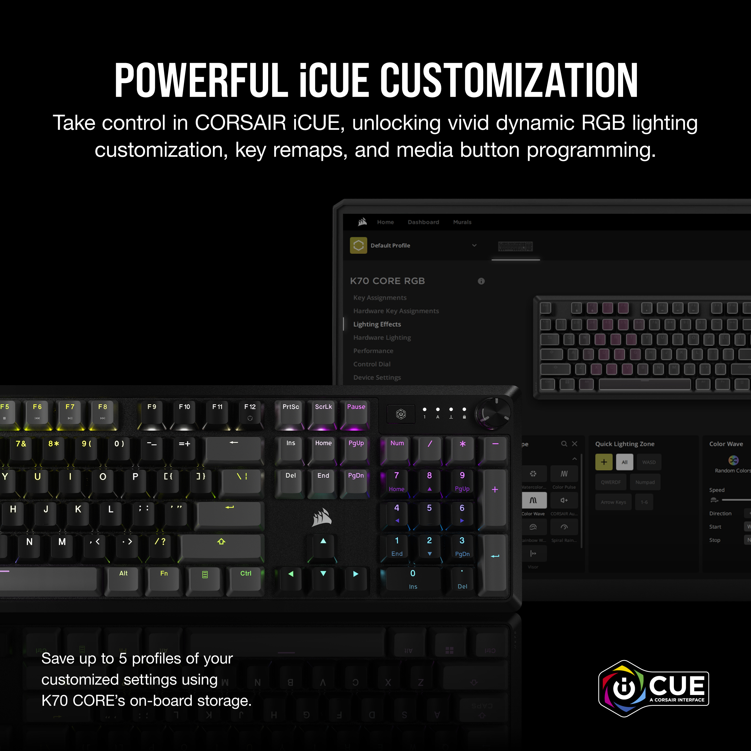 Corsair K70 Core RGB Mechanical Gaming Keyboard, Gray photo 3