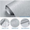 thumbnail image 4 of MOYISHI Silver Gray Wallpaper Peel and Stick Wallpaper Grey Silk Wallpaper Gray Contact Paper for Cabinets Solid Silver Self Adhesive Removable Wallpaper Textured Wallpaper Waterproof Wall Covering 15, 4 of 7