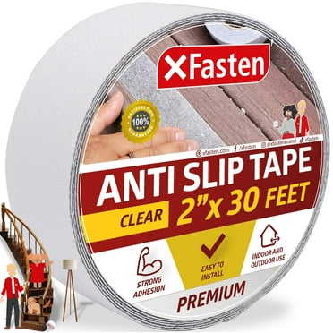 XFasten Anti-Slip Tape Non-Slip Safety 2 x 30 Feet Clear Adhesive