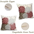thumbnail image 2 of Red Gray Brown Pillow Covers 18x18 Inch Dahlia Flower Print Throw Pillow Covers Outdoor Decor Linen Cushion Case for Home Living Room Sofa Couch Bed, Set of 2, 2 of 6