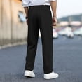 thumbnail image 6 of PNTUTB Men's Solid Color Pleated Drapey Button Fly Zipper Casual Straight Leg Versatile Dress Pants with Pockets, 6 of 6