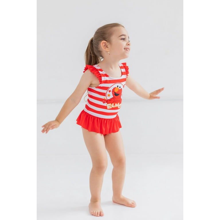 Sesame Street Elmo Toddler Girls One Piece Bathing Suit Dress Infant to Toddler