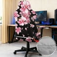thumbnail image 3 of SCRAWLGOD Peach Blossom Stars Print Pink Black Print Gaming Chair Cover with Armrest Cover, Thick Computer Chair Protective with Stretchy Bottom Non Slip Gaming Rotating Chair Slipcover, 3 of 7