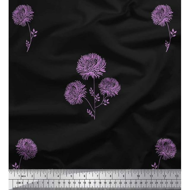 Soimoi Cotton Poplin Fabric Wild Flower Print Sewing Fabric Yard 42 Inch Wide