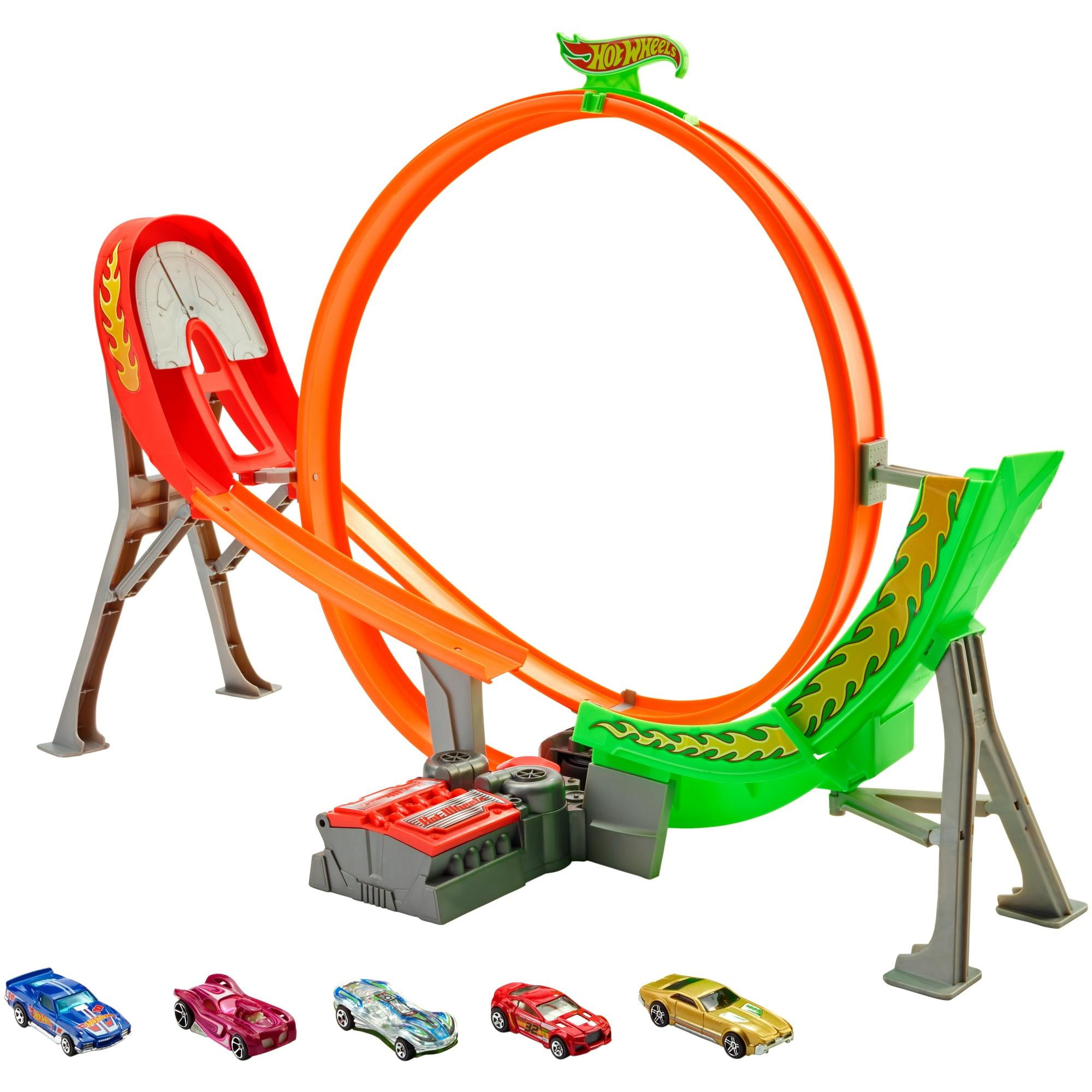 Hot Wheels Power Shift Raceway Track 5 Race Vehicles Set Hot Wheels Power Shift Raceway Track 5 Race Vehicles Set