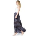 thumbnail image 3 of Sakkas Sandra Women's Casual Long Maxi Boho Gypsy Skirt Elastic Waist & Pockets - Grey - Plus Size, 3 of 5
